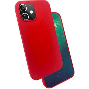 iPhone 12 Mini Uyumlu Ata Silk Silikon-Kırmızı