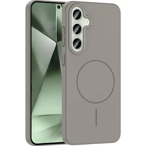 Galaxy S24 Plus Kılıf Magsafe Şarj Özellikli Ata Ruby Silikon Kapak - Gri