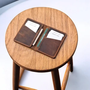 MAT Deri Dikey Kartlık Hakiki Deri ince Cüzdan Erkek Kartlık Taba