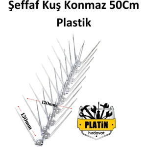 Platin Hırdavat Kuş Konmaz Plastik  50CM Şeffaf 10 Adet