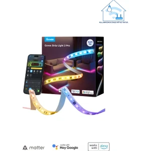 Rgbwwıc Matter Destekli Kesilebilir LED Şerit 2 Pro 5 Metre, Uygulama Üzerinden Kontrol