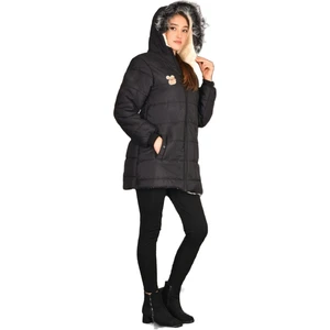 Kız Çocuk Kışlık Mont Kürk Kapüşonlu Uzun Mont (Basen Diz Arası BOY)-MNT-0010