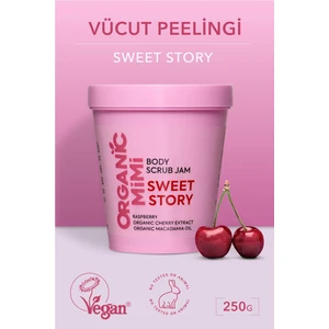 Vücut Peelingi Sweet Story – Nemlendirici Vegan Vücut Peeling Jam, Çilek Bacak Peeling, 250 G