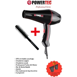 TR-601 Profesyonel Fön Makinesi +Berber Fön Fırçası