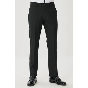AC&Co / Altınyıldız Classics Erkek Siyah Regular Fit Normal Kesim Yan Cepli Esnek Klasik Pantolon