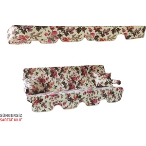 Vip Home Concept 3 Kişilik Salıncak Minderi Süngersiz Kılıfı Ingiliz Gülü Bahçe Minderi