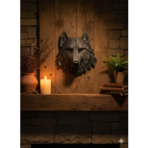 Dekoratif Kurt Kafası - Duvar Süsü - Biblo