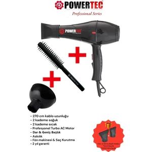 TR-701 Profesyonel Fön Makinesi + Vigo Difüzör Başlık + Profesyonel Fön Fırçası