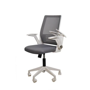 Yağmur Ofis Katlanır Kollu Çalışma Sandalyesi MONTAJLI | Ofis ve Bilgisayar Koltuğu | Beyaz Kol Antrasit Kumaş