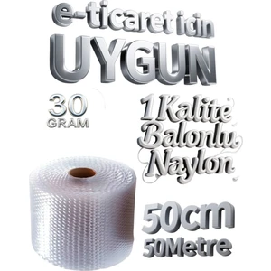 50 cm x 50 Metre Balonlu Naylon Patpat Havalı Eşya Taşıma Koruma Naylonu