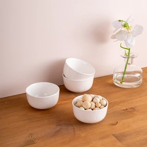 Bade 4'lü Porselen Çerezlik - Beyaz - 8 cm