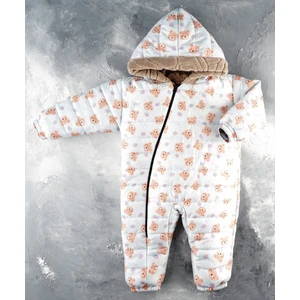 Yeni Sevimli Ayıcık ve Çilek Desenli Kapüşonlu Kürklü Kozmonot Tulum