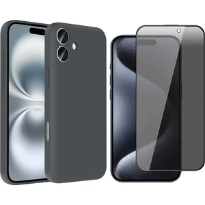 iPhone 16 Plus Kılıf Kamera Korumalı Kartlık Hazneli Zore Vitra Kapak + Hayalet Ekran Koruyucu