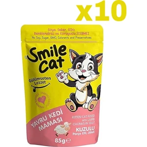 Smıle Kedi Pouch Yavru Kuzulu 10 Adet (1X85GR)