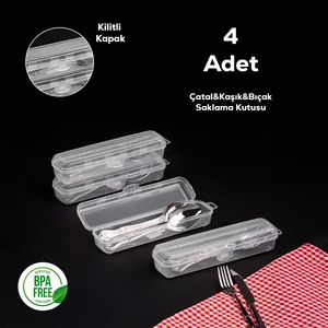 Multifix Çok Amaçlı 4 Lü Diş Traş Makyaj Aksesuar Kutusu Kalemlik Çatal Bıçak Saklama Kutusu