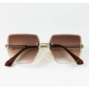 Baba Fiyatlar Kare Kristal Degrade Kahverengi Güneş Gözlüğü 