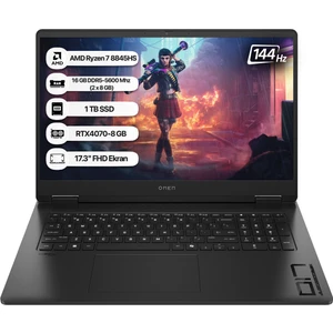 Hp Omen 17-DB0021NT A44QSEA R7-8845HS 16 GB 1 Tb Nvme M.2 SSD 8 GB RTX4070 17.3" Dos Dizüstü Bilgisayar