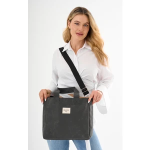 Mute Bag Dark Büyük Boy Mumlu Kanvas Omuz ve El Çantası / Lise ve Üniversite Okul Çantası (En: 32 Boy: 29)