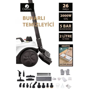 CLV-4041 Çok Fonksiyonlu 26 Parça Buharlı Temizleyici Paspas - Buharlı Temizlik Makinası