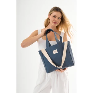 Mute Bag Miranda Büyük Boy Mumlu Kanvas Omuz ve El Çantası / Okul Çantası (En: 32 Boy: 29)