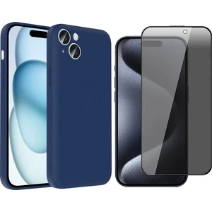 iPhone 15 Plus Kılıf Kamera Korumalı Kartlık Hazneli Zore Vitra Kapak + Hayalet Ekran Koruyucu