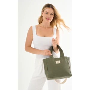 Mute Bag Green Tea Mumlu Kanvas Su Geçirmez Kadın Omuz El Çantası Lise ve Üniversite Okul Çantası(En:28 Boy:25)