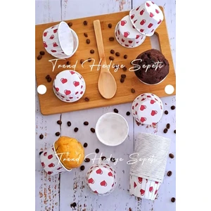 Trend Hediye Sepeti 50'li Kalpli Cupcake Kalıbı Muffin Kalıbı Kek Kapsülü