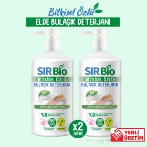 Sır Bio 2 Adet Bitkisel Özlü Elde Bulaşık Deterjanı Pompalı Şişe (1000 ml x 2)