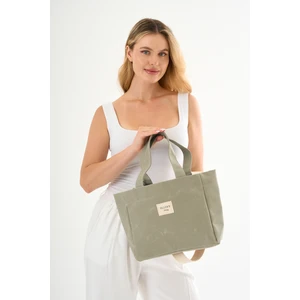 Mute Bag Matcha Latte Mumlu Kanvas Su Geçirmez Omuz El Çantası Lise ve Üniverste Okul Çantası(En:28 Boy:25)