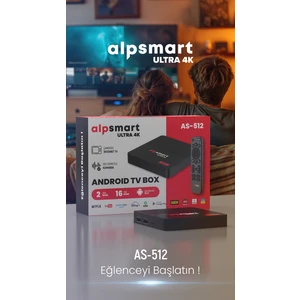 AS512 Android Tv Box Ses Komutlu Kumandalı 2GB Ram 16 GB Hafıza Android 12
