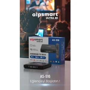 AS516 Android Tv Box Ses Komutlu BT Air Kumanda 4 GB Ram 64 GB Hafıza Android 12