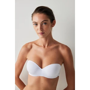 Beyaz Angelina Straplez Balenli Push Up Sütyen
