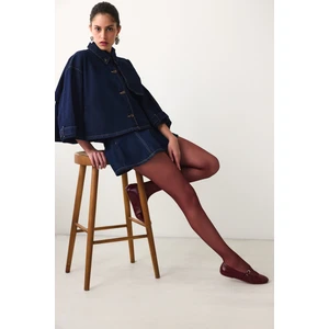 Cream Bordo Külotlu Çorap