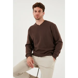 Pamuklu Regular Fit V Yaka Kazak Erkek Kazak 456202 V