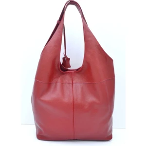 Randy Hakiki Deri Kırmızı Omuz Çantası