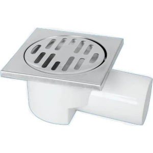 Yer Süzgeci Sifonu Üstü Paslanmaz 10X10 Q50 Yandan Çıkış Gama