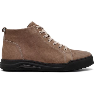 Erkek Bej Fermuarlı Nubuk Deri Spor Bot 25WFD7606V3