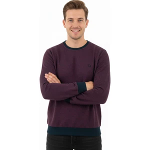 Erkek Kışlık Düğmeli Bisiklet Yaka Armalı Uzun Kollu Kırçıllı Rahat Kesim Likralı Şardonlu Pamuklu Dokuma Kazak