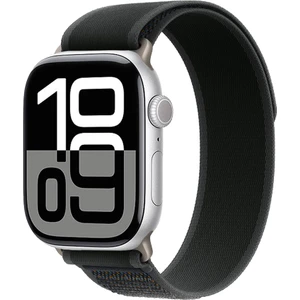 Apple Watch Ultra 3 (49MM) Uyumlu Cırt Cırtlı Hasır Kordon-77 Siyah-Gri