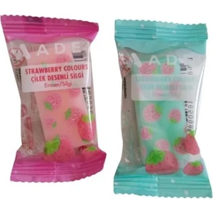 Çilek Desenli Silgi 2 Adet Canlı Renklerle Notlarınızı