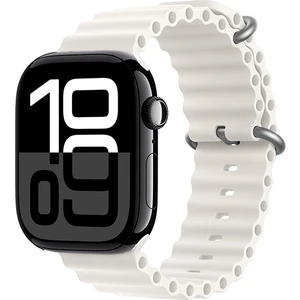 Apple Watch 11 (46MM) Uyumlu Ocean Silikon Kordon-75 Beyaz