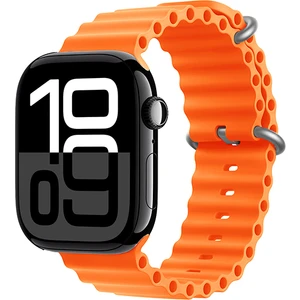 Apple Watch 11 (46MM) Uyumlu Ocean Silikon Kordon-75 Turuncu