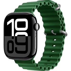 Apple Watch 11 (46MM) Uyumlu Ocean Silikon Kordon-75 Yeşil