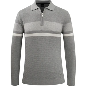 Erkek Fermuarlı Polo Yaka Kazak Triko Kabartmalı Örgü Desenli Klasik Kalıp - 5241F