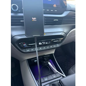 Araç Hızlı  Şarj Aleti 60W Geri Çekilebilir Makaralı Type-C Kablo, Ekstra USB ve Type-C Çıkışlı