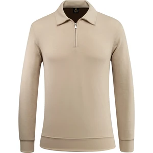 Erkek Polo Yaka Fermuarlı Sweat Düz Renk Klasik Kalıp - 5230F