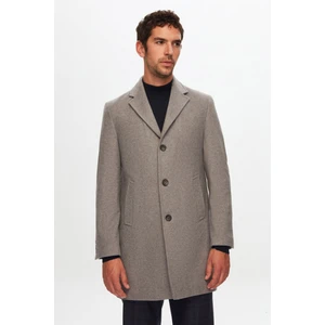 Ds Damat Regular Fit Gri Mono Yaka Kaşe Kaban