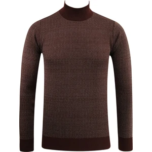 Erkek Yarım Balıkçı Kazak Desenli Çelik Örgü Regular Kalıp - 5206B