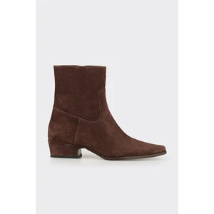 Kahve Deri Kadın Klasik Bot