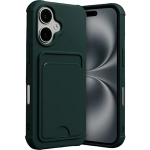 Apple iPhone 17 Uyumlu Arka Kamera Korumalı Kart Koyulabilen Silikon Kartlıklı Kılıf Kapak